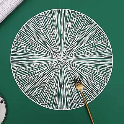 Obrazek z Okrągłe podkładki na stół promienie słońca - srebrne