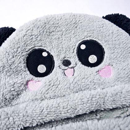 Obrazek z Czapka z kominem miś z uszami -  szara