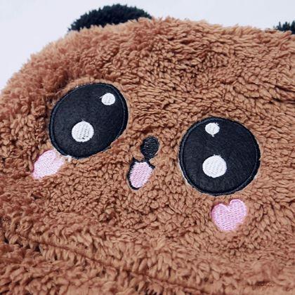 Obrazek z Czapka z kominem miś z uszami -  brązowa