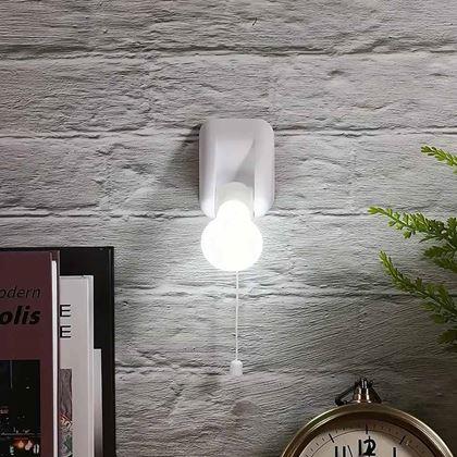 Obrazek z Ścienna lampka LED do łóżka z wyłącznikiem na sznurek