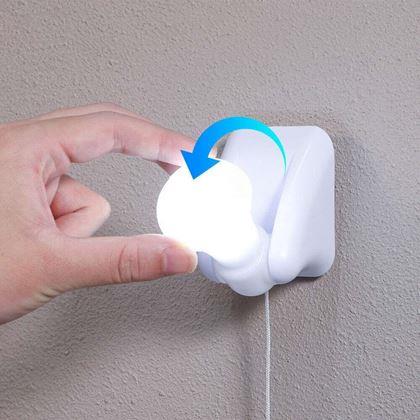 Obrazek z Ścienna lampka LED do łóżka z wyłącznikiem na sznurek