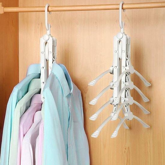 Obrazek z Wielofunkcyjny oszczędny wieszak do szafy z 8 ramionami