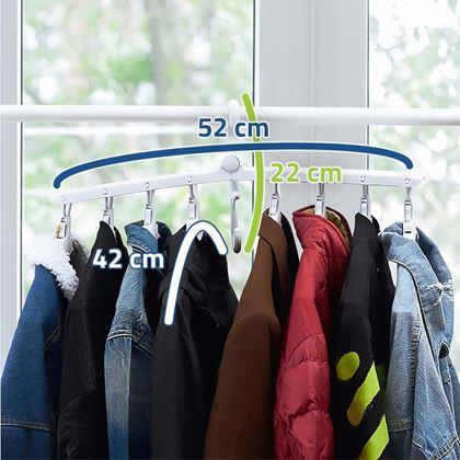 Obrazek z Wielofunkcyjny oszczędny wieszak do szafy z 8 ramionami