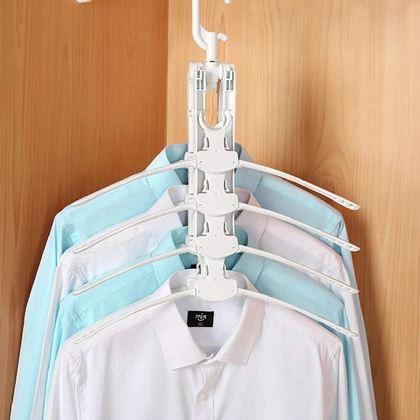 Obrazek z Wielofunkcyjny oszczędny wieszak do szafy z 8 ramionami