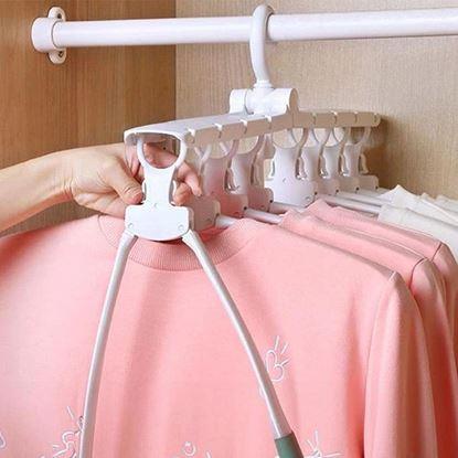 Obraz Wielofunkcyjny oszczędny wieszak do szafy z 8 ramionami