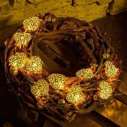 Obrazek z Świetlny łańcuch LED - metalowe serca