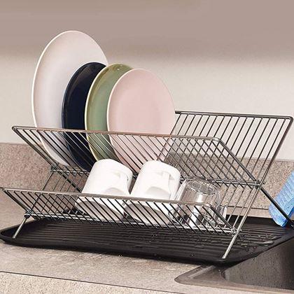 Obrazek z Stalowa suszarka na naczynia z tacką