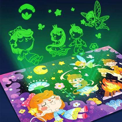 Obrazek z Świecące w ciemności puzzle dla dzieci 96 elementów - księżniczki