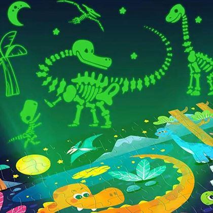 Obrazek z Świecące w ciemności puzzle dla dzieci 96 elementów - dinozaury