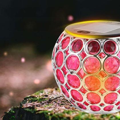 Obrazek z Kolorowa lampa solarna  - różowa