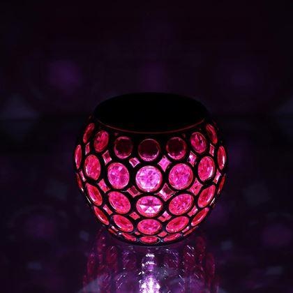 Obrazek z Kolorowa lampa solarna  - różowa