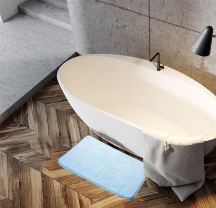 Obrazek z Antypoślizgowy dywanik łazienkowy 40 x 60 cm - niebieska