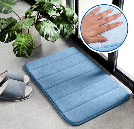 Obrazek z Antypoślizgowy dywanik łazienkowy 40 x 60 cm - niebieska