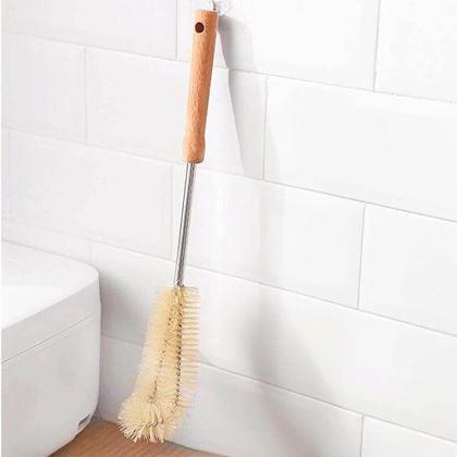 Obrazek z Szczotka do czyszczenia butelek z drewnianą rączką