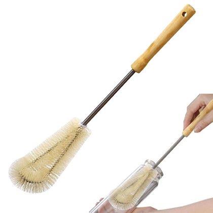 Obrazek z Szczotka do czyszczenia butelek z drewnianą rączką