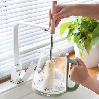 Obrazek z Szczotka do czyszczenia butelek z drewnianą rączką