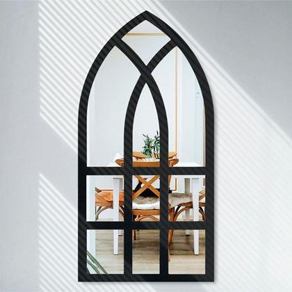 Obrazek z Ścienne samoprzylepne lustro w kształcie okna 44x22 cm