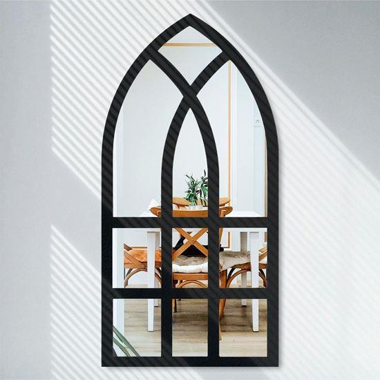 Obrazek z Ścienne samoprzylepne lustro w kształcie okna 44x22 cm