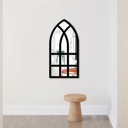 Obrazek z Ścienne samoprzylepne lustro w kształcie okna 44x22 cm