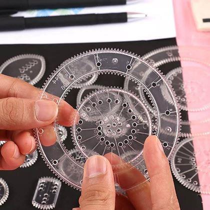 Obrazek z Zestaw szablonów do rysowania - spirograf