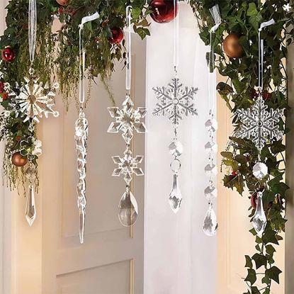Obraz Ozdoby choinkowe 5 szt. - lodowe ornamenty
