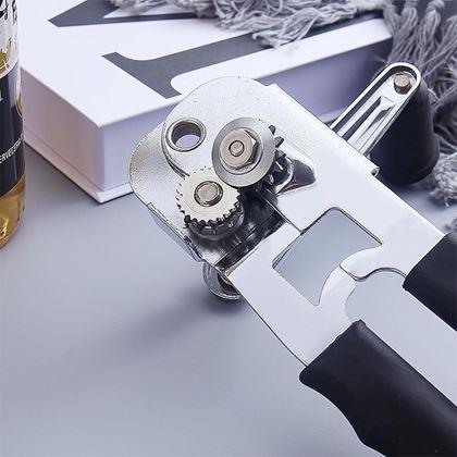 Obrazek z Metalowy otwieracz do puszek z korbką