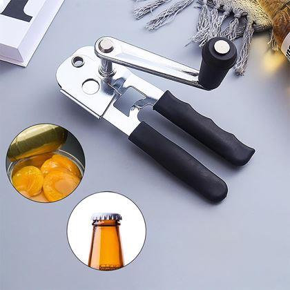 Obrazek z Metalowy otwieracz do puszek z korbką