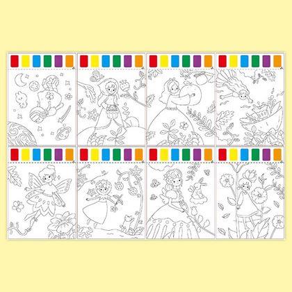 Obrazek z Kolorowanki z farbami wodnymi - wróżki