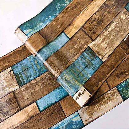 Obrazek z Tapeta samoprzylepna 200x45 cm - drewno patynowane
