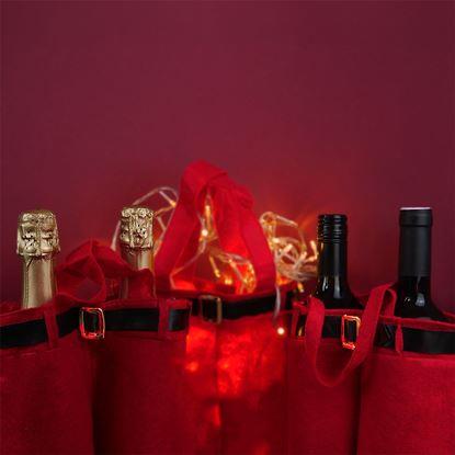 Obraz Bożonarodzeniowa torba na wino - Święty Mikołaj