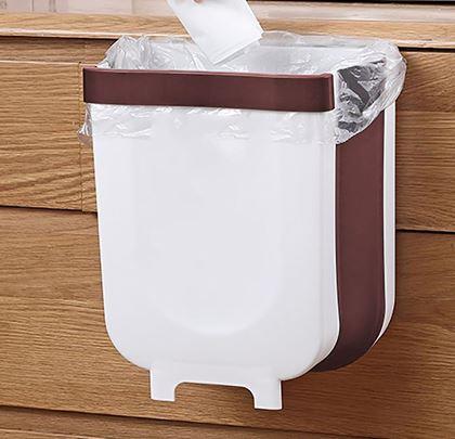 Obrazek z Składany kosz wiszący na drzwi - biało-brązowy