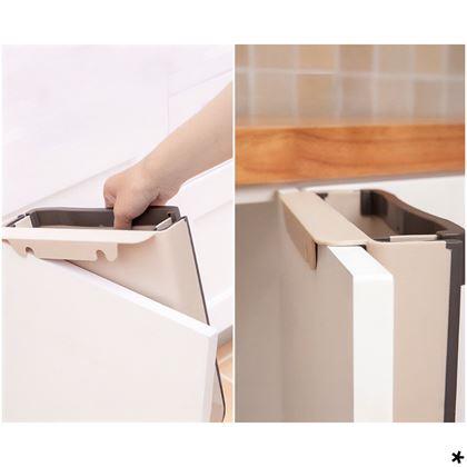 Obrazek z Składany kosz wiszący na drzwi - biało-brązowy