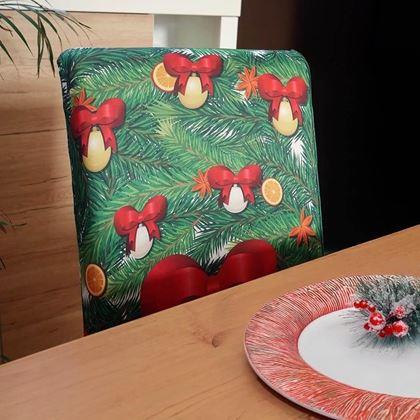 Obrazek z Pokrowiec na krzesło z motywem świątecznym  -  kokarda