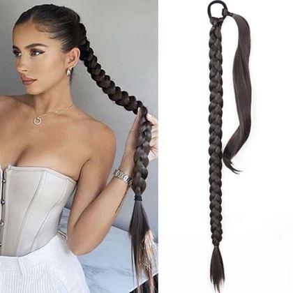 Obrazek z Doczepiany warkocz do włosów 85 cm -  brązowy