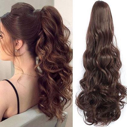 Obrazek z Dopinka do włosów falowany kucyk 60 cm -  brązowy