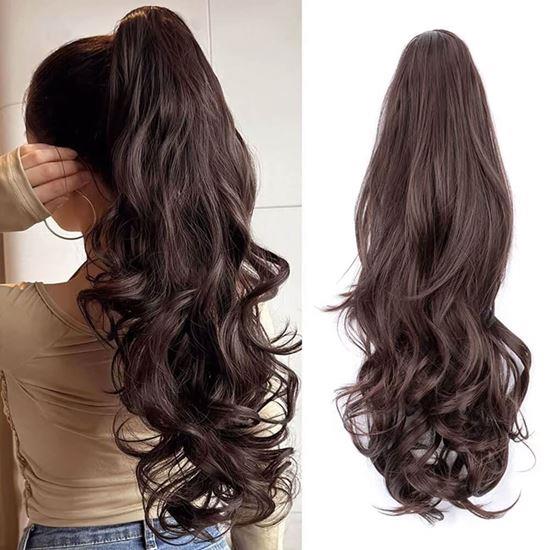 Obrazek z Dopinka do włosów falowany kucyk 60 cm -  ciemny brąz