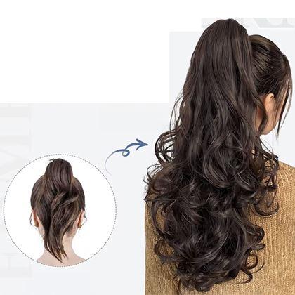 Obrazek z Dopinka do włosów falowany kucyk 60 cm -  ciemny brąz