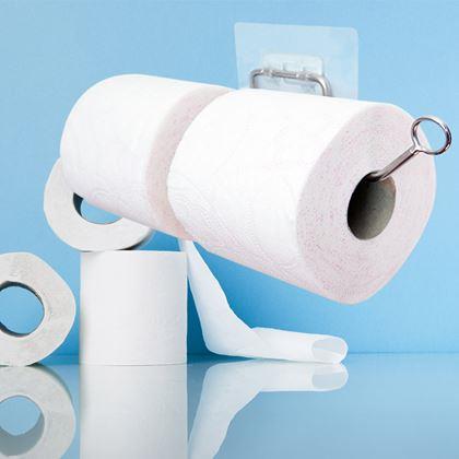 Obrazek z Stalowy samoprzylepny uchwyt na ręczniki papierowe