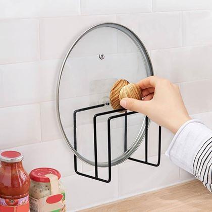 Obrazek z Samoprzylepny uchwyt na deski do krojenia i pokrywki, 2 przegrody