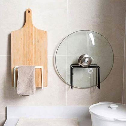 Obrazek z Samoprzylepny uchwyt na deski do krojenia i pokrywki, 2 przegrody