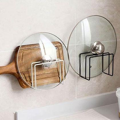 Obrazek z Samoprzylepny uchwyt na deski do krojenia i pokrywki, 2 przegrody