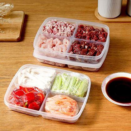 Obrazek z Pojemnik na żywność z 4 przegrodami + pokrywka