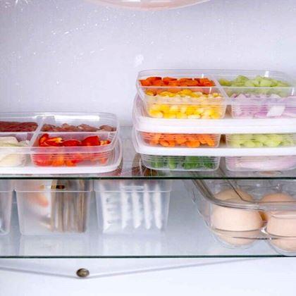 Obrazek z Pojemnik na żywność z 4 przegrodami + pokrywka