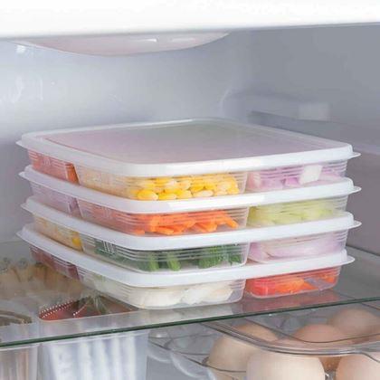 Obrazek z Pojemnik na żywność z 4 przegrodami + pokrywka