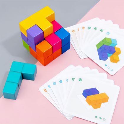 Obrazek z Drewniane puzzle 3D z kartami