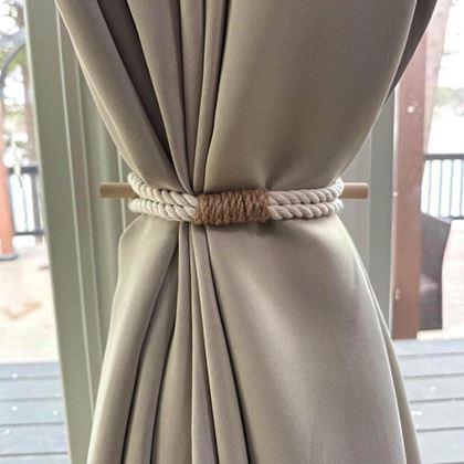 Obrazek z Dekoracyjna opaska na zasłony lina - białe