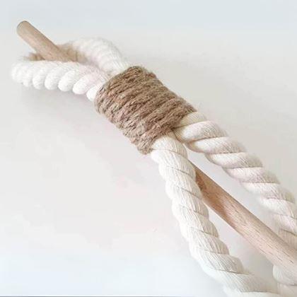Obrazek z Dekoracyjna opaska na zasłony lina - białe