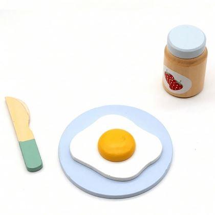 Obrazek z Drewniany zestaw śniadaniowy do zabawy, 9 szt.