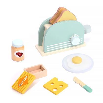 Obrazek z Drewniany zestaw śniadaniowy do zabawy, 9 szt.