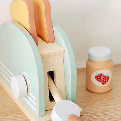 Obrazek z Drewniany zestaw śniadaniowy do zabawy, 9 szt.